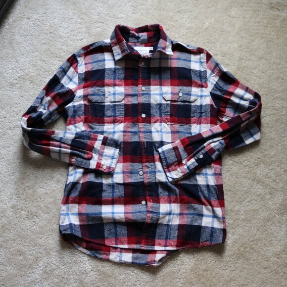 Goodfellow & Co Red and Blue Plaid Casual Button Down Shirt - Picture 1 of 4